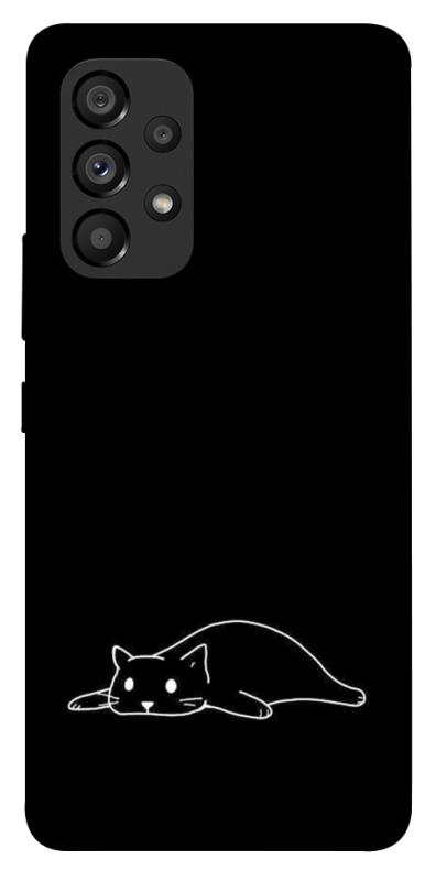 Чохол itsPrint Lazy cat для Samsung Galaxy A53 5G, black, купити оптом з доставкою