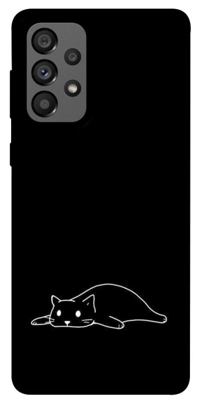 Чехол itsPrint Lazy cat для Samsung Galaxy A73 5G, black, купить оптом с доставкой