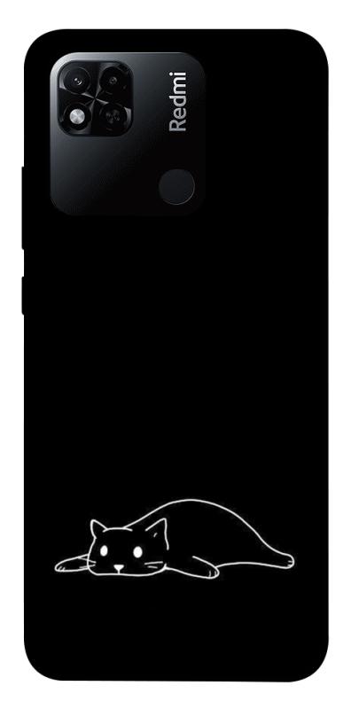 Чохол itsPrint Lazy cat для Xiaomi Redmi 10A, black, купити оптом з доставкою