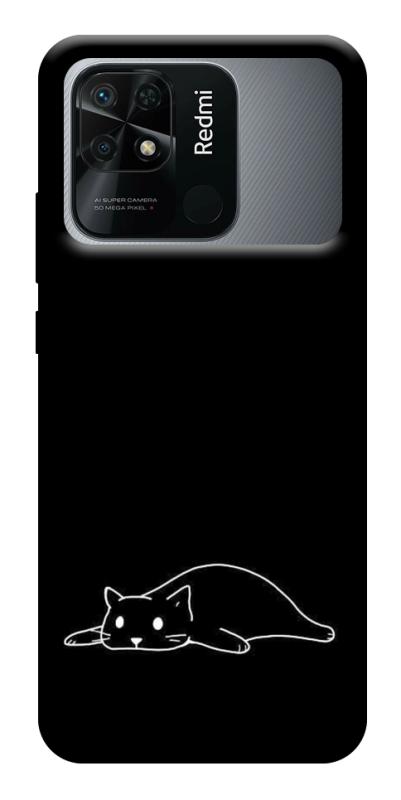 Чохол itsPrint Lazy cat для Xiaomi Redmi 10C, black, купити оптом з доставкою