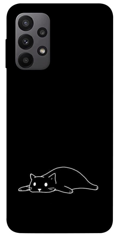 Чохол itsPrint Lazy cat для Samsung Galaxy A23 4G, black, купити оптом з доставкою