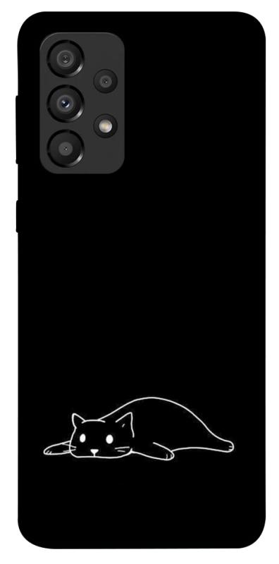 Чехол itsPrint Lazy cat для Samsung Galaxy A33 5G, black, купить оптом с доставкой