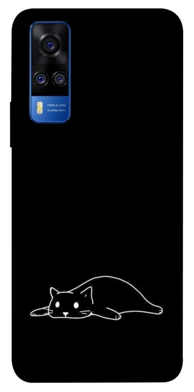 Чехол itsPrint Lazy cat для Vivo Y51a, black, купить оптом с доставкой