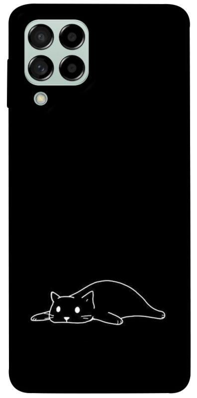 Чохол itsPrint Lazy cat для Samsung Galaxy M53 5G, black, купити оптом з доставкою