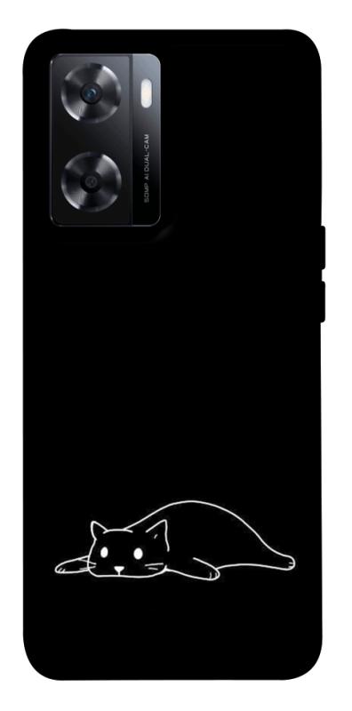 Чехол itsPrint Lazy cat для OnePlus Nord N20 SE, black, купить оптом с доставкой