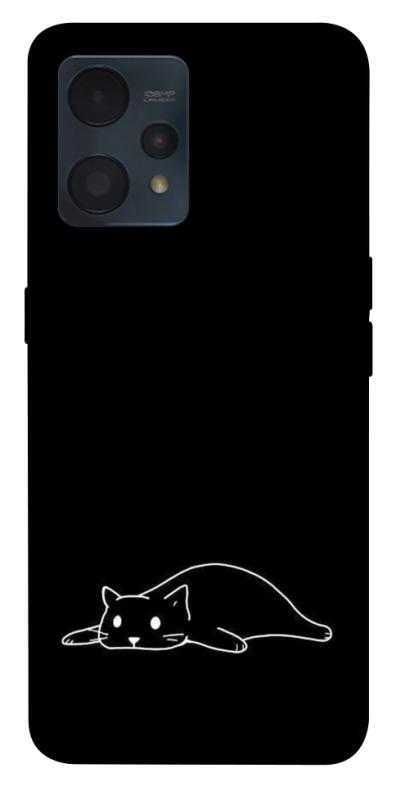 Чохол itsPrint Lazy cat для Realme 9 4G / 9 Pro+, black, купити оптом з доставкою