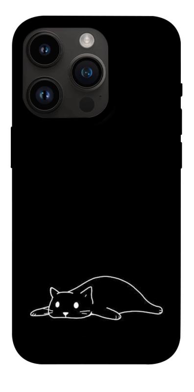 Чохол itsPrint Lazy cat для Apple iPhone 14 Pro (6.1"), black, купити оптом з доставкою
