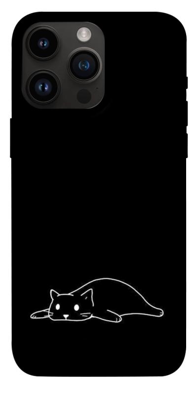 Чохол itsPrint Lazy cat для Apple iPhone 14 Pro Max (6.7"), black, купити оптом з доставкою