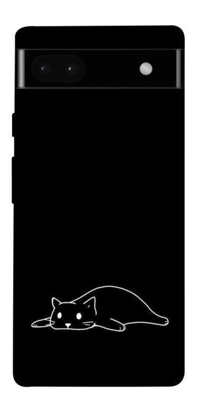 Чохол itsPrint Lazy cat для Google Pixel 6a, black, купити оптом з доставкою