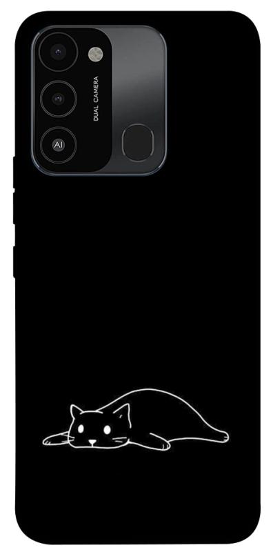 Чохол itsPrint Lazy cat для TECNO Spark 8C, black, купити оптом з доставкою