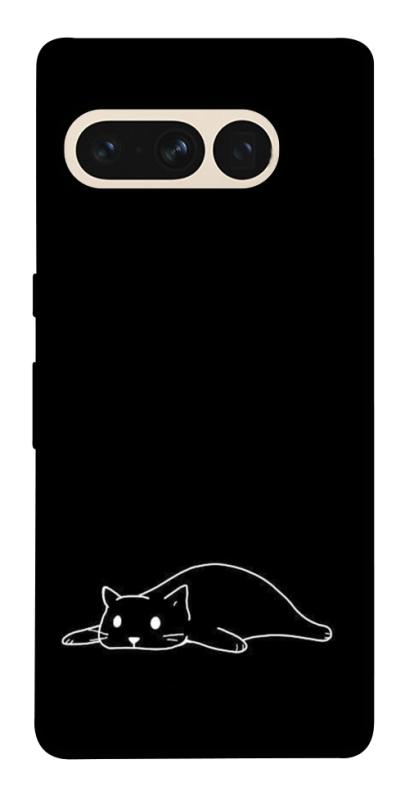 Чохол itsPrint Lazy cat для Google Pixel 7 Pro, black, купити оптом з доставкою