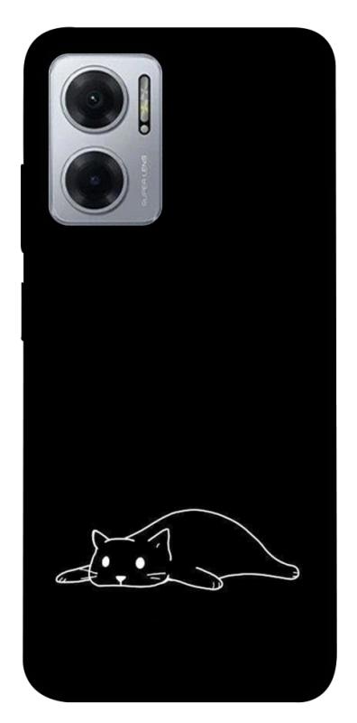 Чохол itsPrint Lazy cat для Xiaomi Redmi Note 11E, black, купити оптом з доставкою