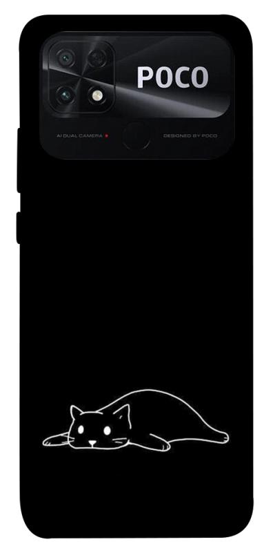 Чохол itsPrint Lazy cat для Xiaomi Poco C40, black, купити оптом з доставкою