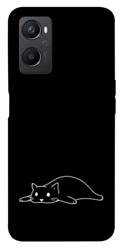Чохол itsPrint Lazy cat для Oppo A96, black, купити оптом з доставкою