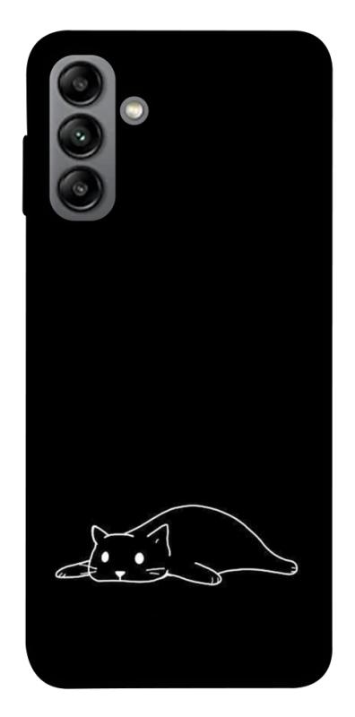 Чехол itsPrint Lazy cat для Samsung Galaxy A04s, black, купить оптом с доставкой