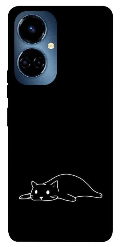 Чехол itsPrint Lazy cat для TECNO Camon 19 (CI6n) / 19 Pro (CI8n), black, купить оптом с доставкой