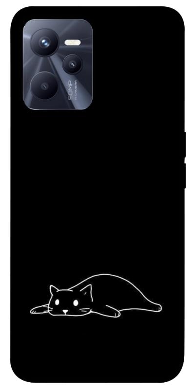 Чохол itsPrint Lazy cat для Realme C35, black, купити оптом з доставкою