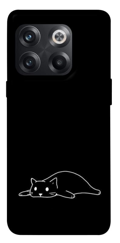 Чохол itsPrint Lazy cat для OnePlus 10T, black, купити оптом з доставкою