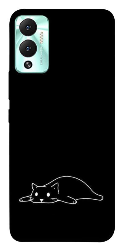 Чохол itsPrint Lazy cat для Infinix Hot 12 Play, black, купити оптом з доставкою