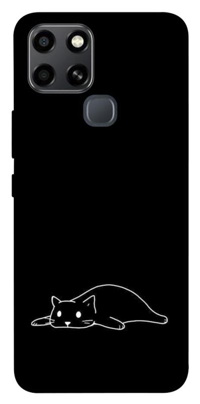 Чохол itsPrint Lazy cat для Infinix Smart 6, black, купити оптом з доставкою