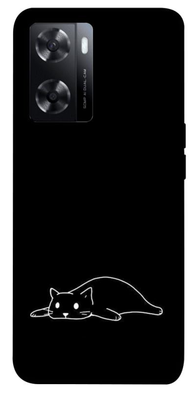 Чохол itsPrint Lazy cat для Oppo A57s, black, купити оптом з доставкою