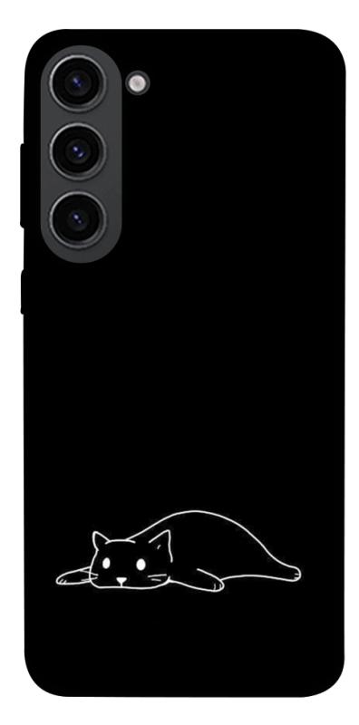 Чохол itsPrint Lazy cat для Samsung Galaxy S23, black, купити оптом з доставкою