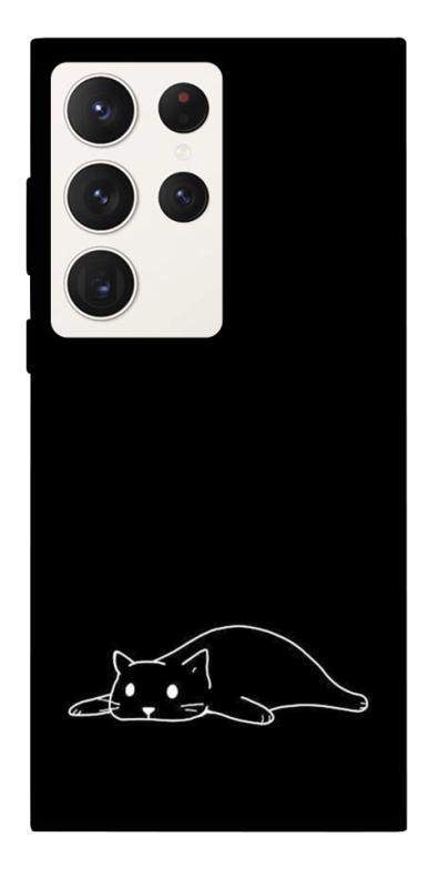 Чохол itsPrint Lazy cat для Samsung Galaxy S23 Ultra, black, купити оптом з доставкою