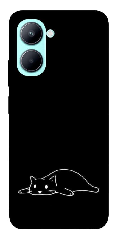 Чохол itsPrint Lazy cat для Realme C33, black, купити оптом з доставкою