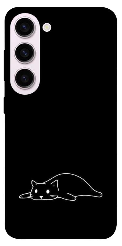 Чохол itsPrint Lazy cat для Samsung Galaxy S23+, black, купити оптом з доставкою