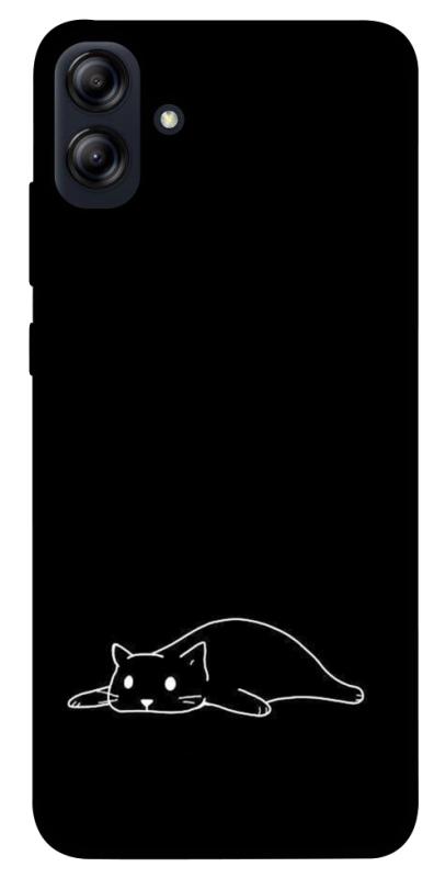 Чохол itsPrint Lazy cat для Samsung Galaxy A04e, black, купити оптом з доставкою