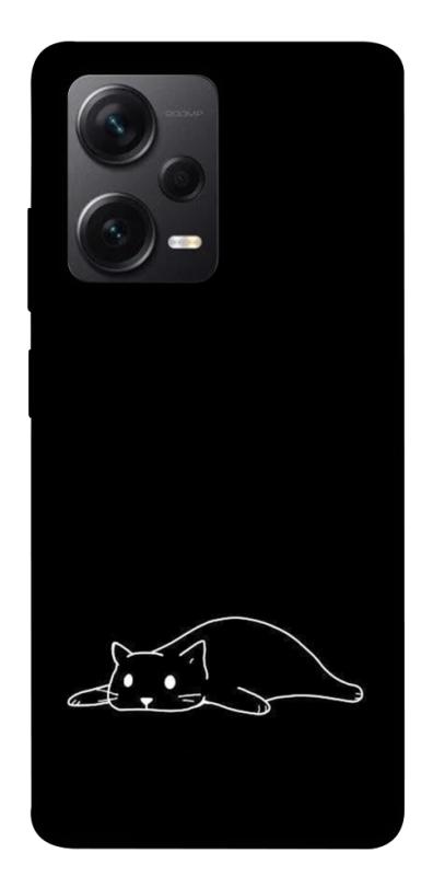 Чохол itsPrint Lazy cat для Xiaomi Redmi Note 12 Pro+ 5G, black, купити оптом з доставкою