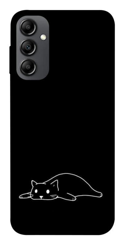 Чехол itsPrint Lazy cat для Samsung Galaxy A14 4G/5G, black, купить оптом с доставкой