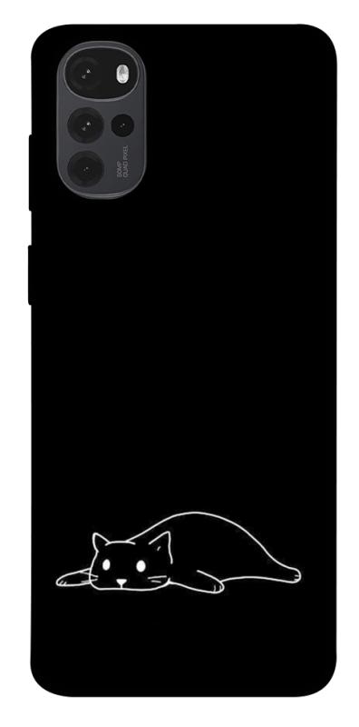Чохол itsPrint Lazy cat для Motorola Moto G22, black, купити оптом з доставкою