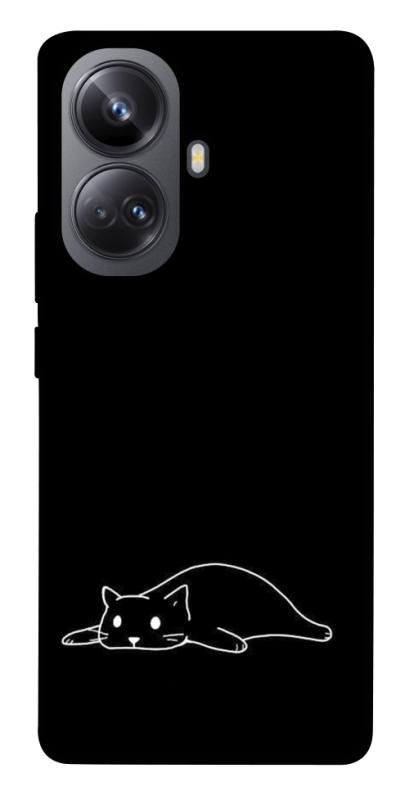 Чохол itsPrint Lazy cat для Realme 10 Pro+, black, купити оптом з доставкою