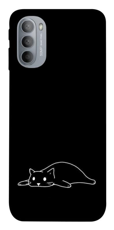 Чохол itsPrint Lazy cat для Motorola Moto G31, black, купити оптом з доставкою