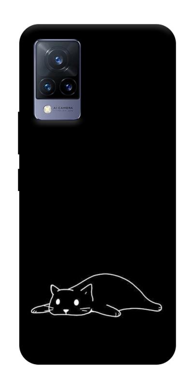 Чехол itsPrint Lazy cat для Vivo V21, black, купить оптом с доставкой