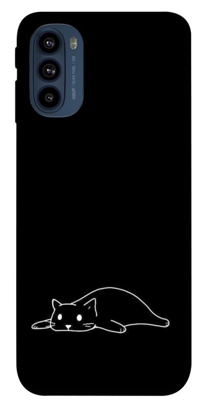 Чехол itsPrint Lazy cat для Motorola Moto G41, black, купить оптом с доставкой