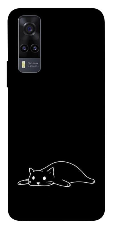 Чехол itsPrint Lazy cat для Vivo Y31, black, купить оптом с доставкой