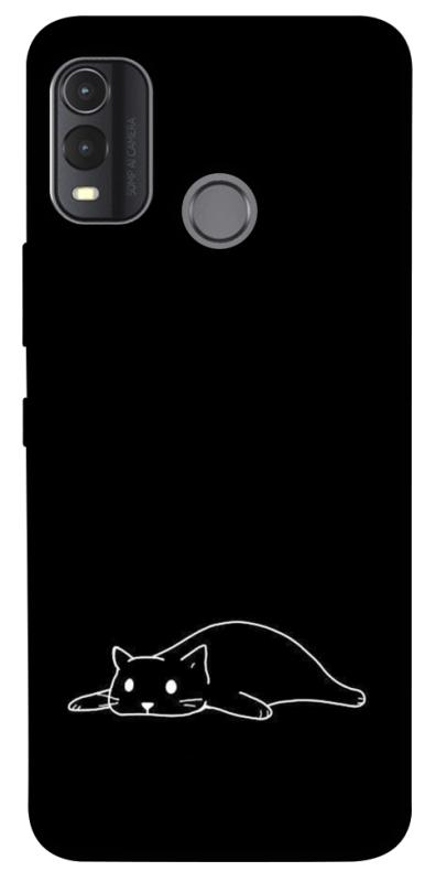Чохол itsPrint Lazy cat для Nokia G11 Plus, black, купити оптом з доставкою