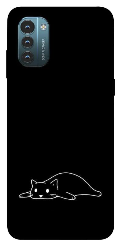 Чохол itsPrint Lazy cat для Nokia G21, black, купити оптом з доставкою