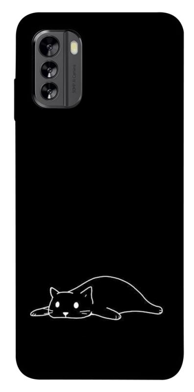Чохол itsPrint Lazy cat для Nokia G60, black, купити оптом з доставкою