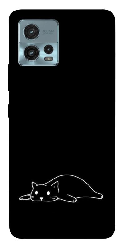 Чохол itsPrint Lazy cat для Motorola Moto G72, black, купити оптом з доставкою
