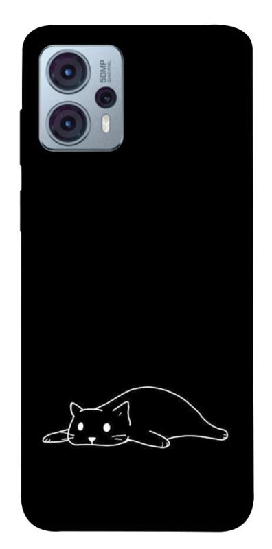 Чохол itsPrint Lazy cat для Motorola Moto G23, black, купити оптом з доставкою