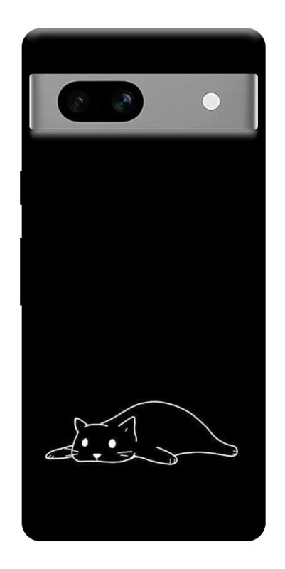 Чохол itsPrint Lazy cat для Google Pixel 7a, black, купити оптом з доставкою