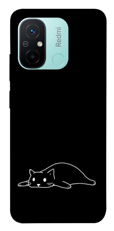 Чехол itsPrint Lazy cat для Xiaomi Redmi 12C, black, купить оптом с доставкой