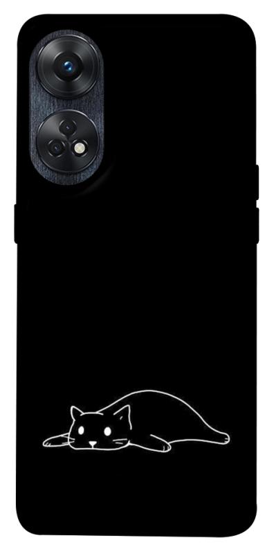 Чохол itsPrint Lazy cat для Oppo Reno 8 T 4G, black, купити оптом з доставкою