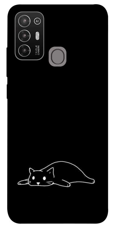 Чохол itsPrint Lazy cat для ZTE Blade A52, black, купити оптом з доставкою