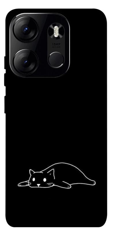 Чохол itsPrint Lazy cat для Tecno Spark Go 2023, black, купити оптом з доставкою