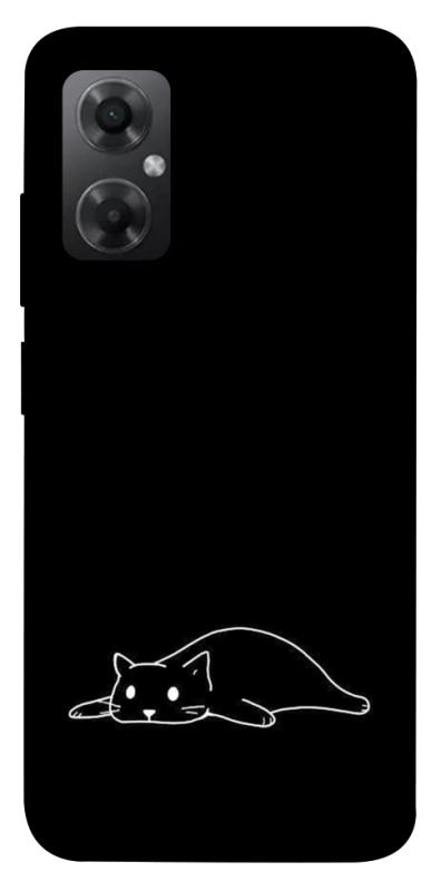 Чехол itsPrint Lazy cat для Xiaomi Redmi Note 11R, black, купить оптом с доставкой