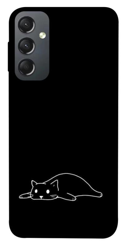 Чехол itsPrint Lazy cat для Samsung Galaxy A24 4G, black, купить оптом с доставкой